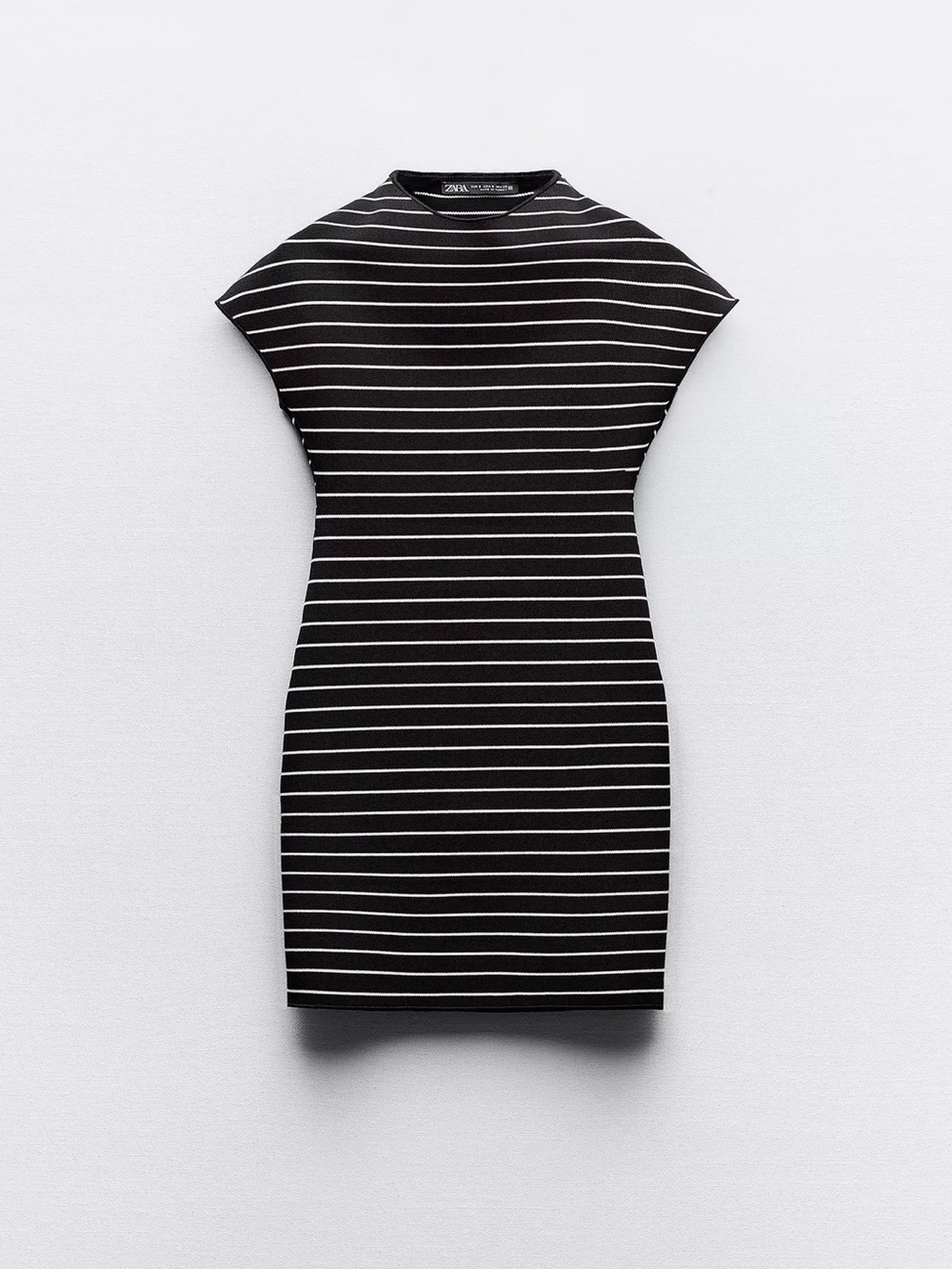 Zara Black and White Striped Mini Dress